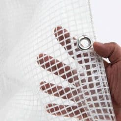 Gewapend transparant afdekzeil met ringen - Voorbeeld 3