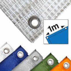 Alternative view of Gewapend transparant afdekzeil 4x5m 200gr/m² met ringen (kopie)